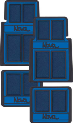OER 4 Piece Blue/Black Carpeted Floor Mat Set For 1962-1979 Chevy II Nova Models