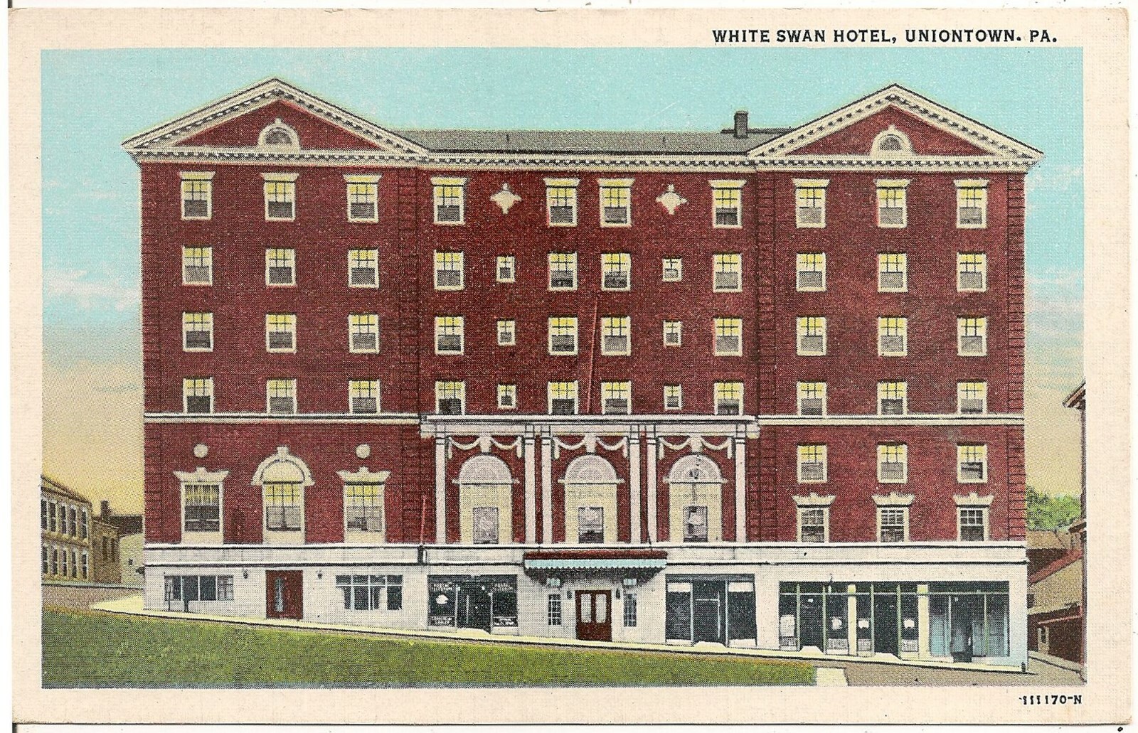 White Swan Hotel in Uniontown PA Postcard eBay
