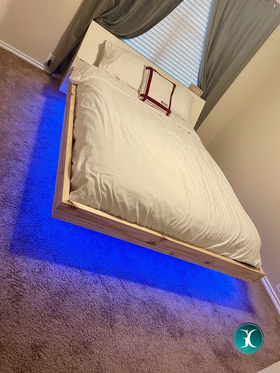 Full size floating bed frame deals