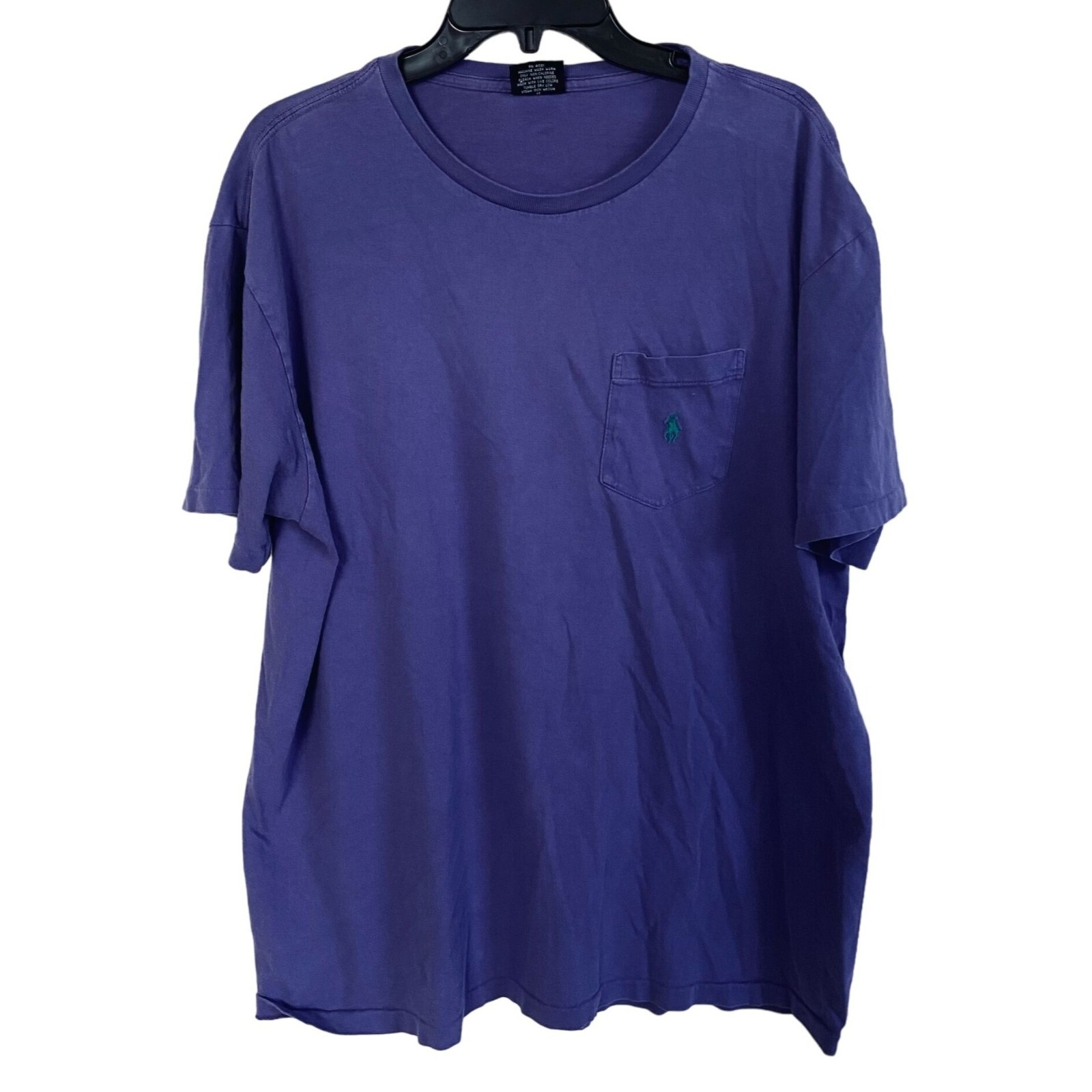 PONY Polo Ralph Lauren vintage TShirt viola con frangia verde grande