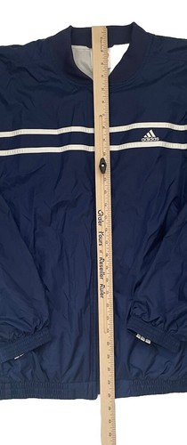 VTG Adidas Blue 90s Nylon Tracksuit Windbreaker Pants Set Mens Large Nice - Picture 3 of 13