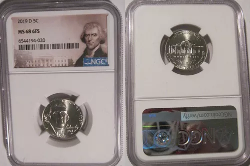 2019 D Jefferson Nickel 5c NGC MS 68 6FS Full Steps  