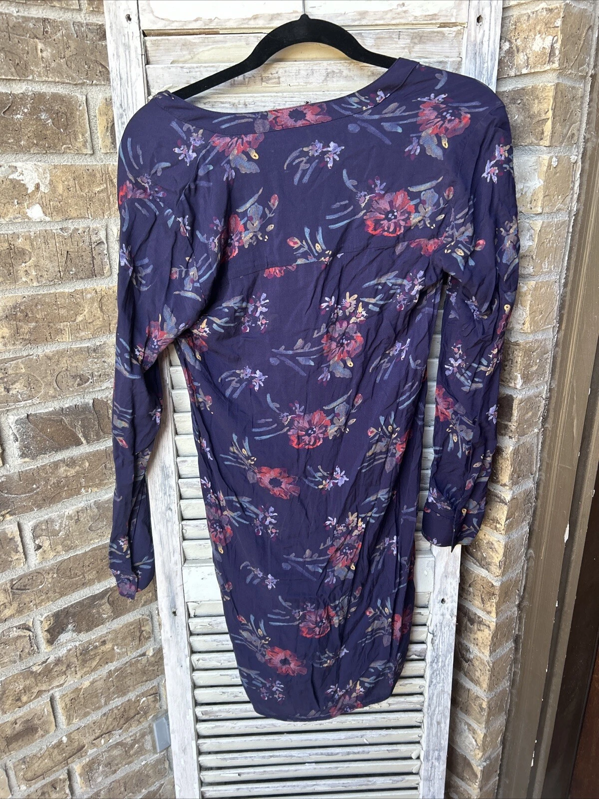 VETEMENTS Splendido abito Xs Cindelle blu navy floreale stringato $158