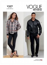 Vogue SEWING PATTERN V1877 Unisex Bomber Jacket Sizes S-L Or XL-XXXL