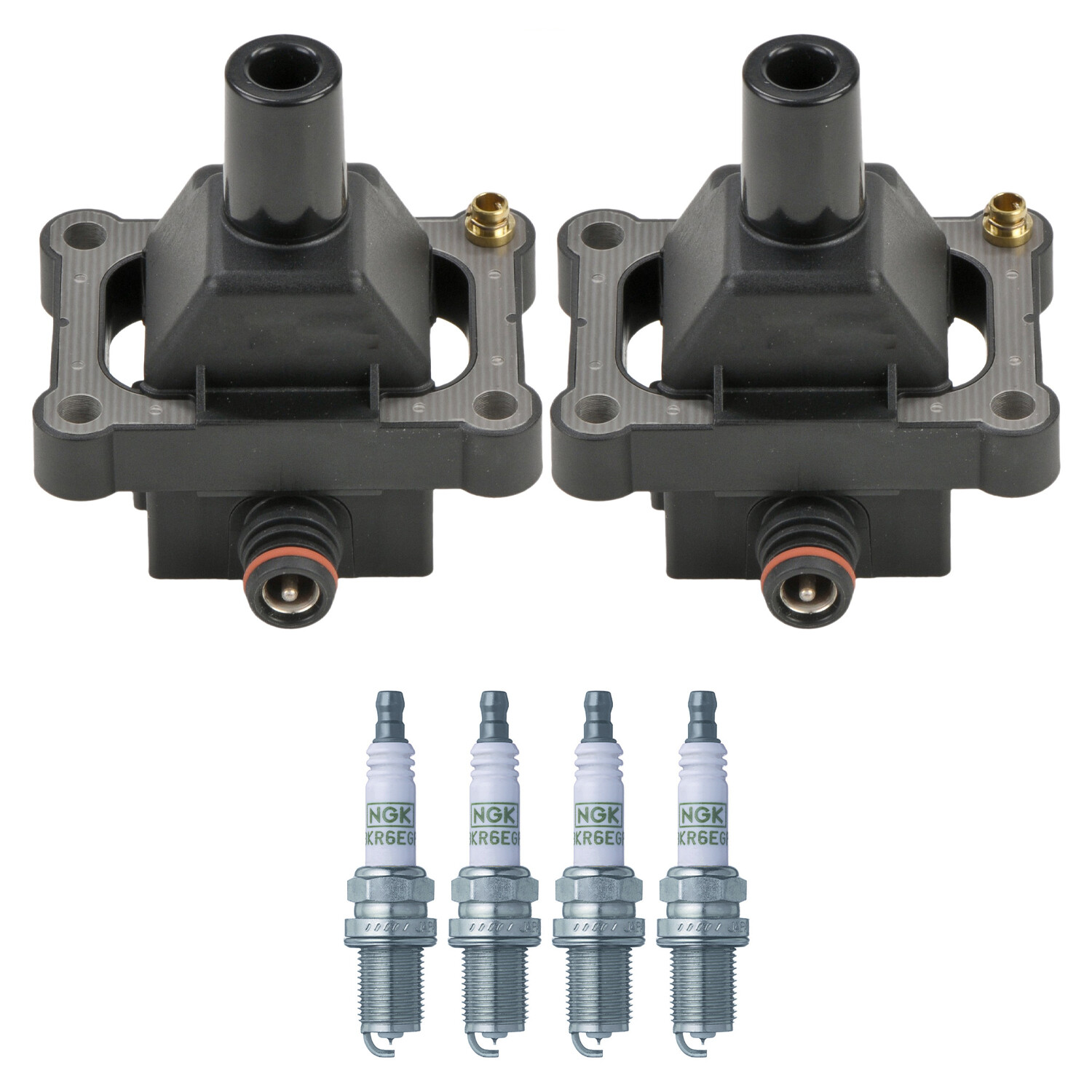 Bosch 2 Ignition Coil NGK 4 G-Power Spark Plug Kit For W202 C230 2.3 L4 97-98