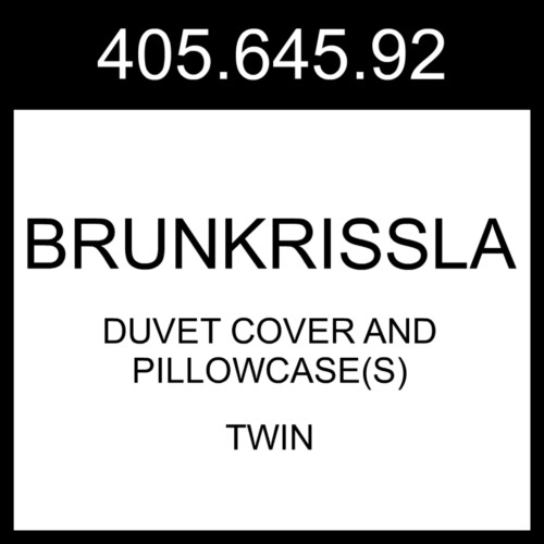 IKEA BRUNKRISSLA Duvet Cover And Pillowcase Black Twin 405.645.92