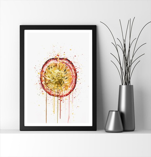 FRUTA DE LA PASIÓN - LIENZO ENMARCADO PROFUNDO PARED SALPICADURAS ARTE IMPRESIÓN DE PAPEL - PÚRPURA - Imagen 3 de 17