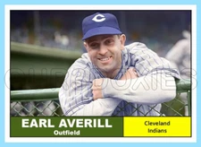 Earl Averill Custom Made Art Card Cleveland Indians 61-T-EA-1