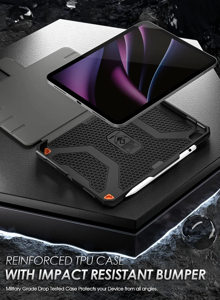 Poetic For iPad 10.9 2022 Case Stand Folio Cover with Pencil Holder Cover Red - Image 2 of 4