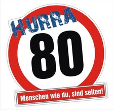 Verkehrsschild 80 Birthday Geburtstag Aufkleb...
