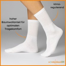 10 bis 100 Paar Tennissocken Weiß Sportsocken Herren Damen Socken Baumwolle
