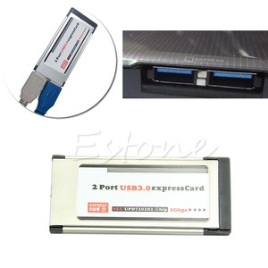 2-Port-USB-3-0-Express-Card-ExpressCard-34mm-54mm-Hidden-Adapter-For-Laptop