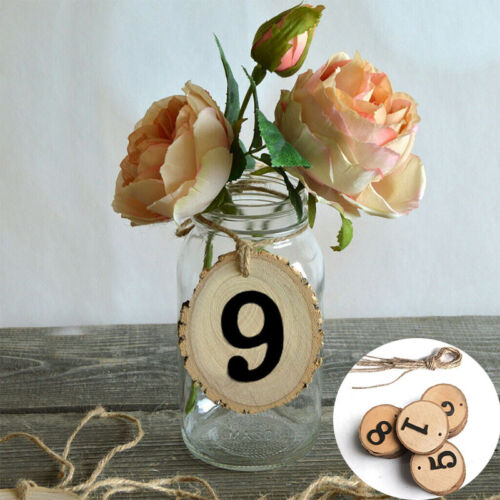 DIY Wooden Wedding 1-10 Numbers Table Craft Rustic Hanging Ornament Home Decor - Bild 1 von 7