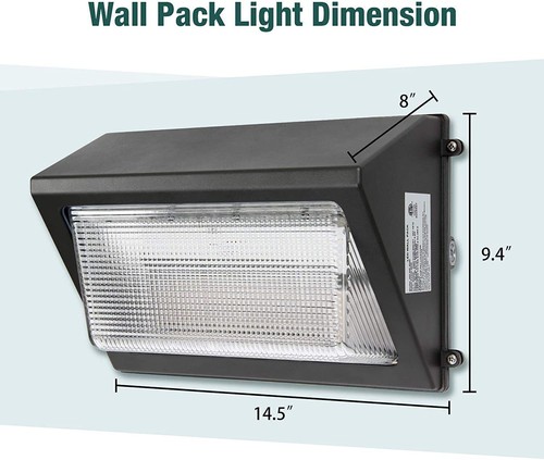 60W LED Wall Pack Light Dusk-to-Dawn Commercial Industrial Lighting Fixture DLC - Picture 3 of 11
