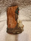 Vintage Woodland Santa Face Christmas Santa  Faux Carved Tree Stump Resin Decor — photo 4