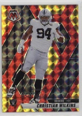 2025 Panini Mosaic Choice Fusion Red & Yellow Prizm 60/89 Christian Wilkins 6q5