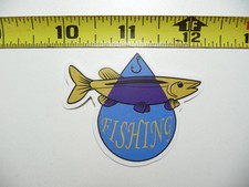 FUN FISHING WATER DROP FISH HOOK FISH SMALL STICKER DECAL OUTDOORS BOATING