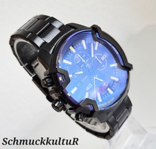 Diesel DZ4529 Griffed Herren Chronograph Uhr Schwarz Edelstahl 48mm NEU OVP