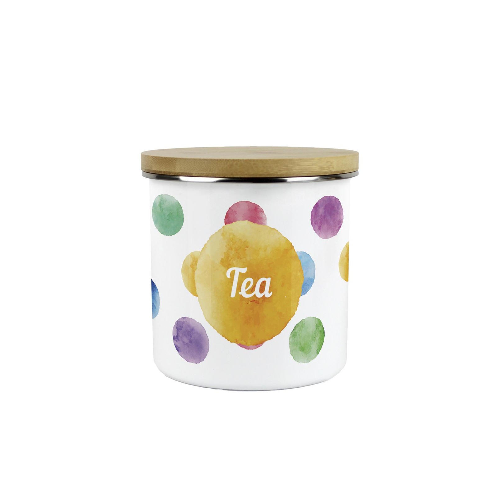 Multicolour Polka Dots Tea Canister - Kitchen Storage Jar Housewarming Gift