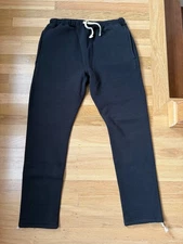 NWT Beams Plus BLACK Thick Cotton Fleece Sweatpants Made in Japan Mens M $250