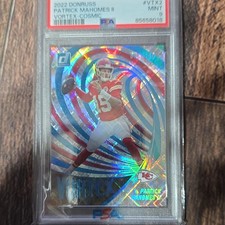 2022 Panini Donruss Patrick Mahomes II Vortex Cosmic #VTX-2 /100 PSA 9.  76/100