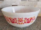 Vintage Pyrex Mixing Bowl Friendship Pattern 403 2.5 Quart Red Birds