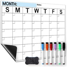 Dry Erase Magnetic Calendar for Refrigerator - Monthly Planner Magnet Whiteboard