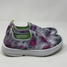 OOFOS Oomg Eezee Shoes Womens 10 Pink Tie Dye Slip On Comfort Recovery Casual