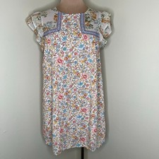 Entro Shift Dress Small Women Cottagecore Ditsy Floral Mini Flutter Sleeve Girly