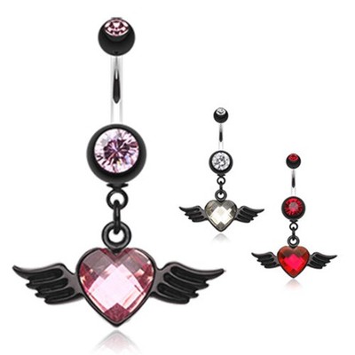 Iridescent Angel Wing Navel Ring