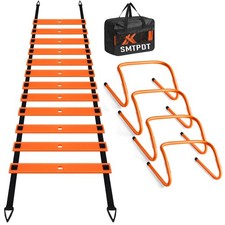 Speed and Agility Training Equipment: 5 Adjustable Agility Hurdles. 20ft Agil...