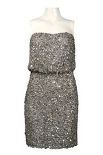 Adrianna Papell Strapless Blouson Sequin Dress Size 10