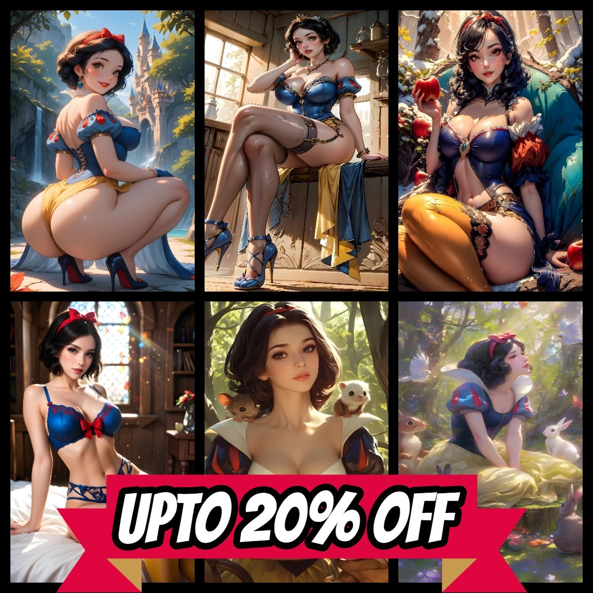 Sexy Blancanieves Anime Niña Póster Impresión Arte de Pared Decoración del Hogar