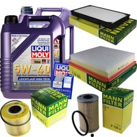 Mann Inspektionspaket 10L Liqui Moly 5W-40 FüR Opel Vivaro Combi 2.5 Dti Renault