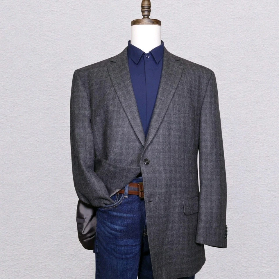 Michael Michael Kors Sport пальто Blazer мужской 48R серый клетку 2 кнопки две кнопки - Изображение 2 из 4