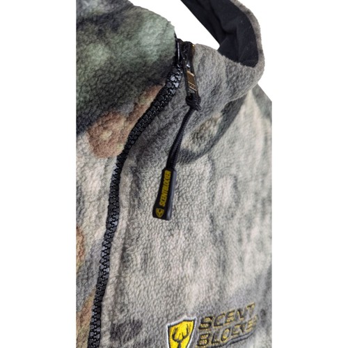 Scent Blocker Fleece Mossy Oak Jacket Mens Large Camo Coat Tactical Hunting Hike - Picture 8 of 15