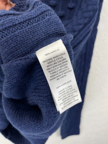 Vineyard Vines Sweater Girls Size XL Blue Cable Knit Pullover Long Sleeve - Picture 5 of 6