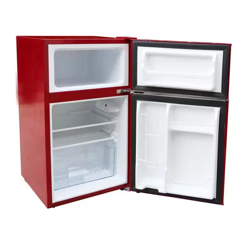 Retro 3,2 cu. Mini refrigerador de 2 puertas en rojo Foto 4 de 4