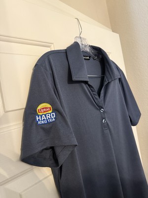 Women s XL Travis Mathew Lipton Hard Iced Tea 2 Button Golf Polo Blue Shirt ECU