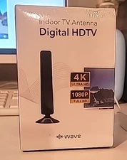 Wave Indoor TV Antenna Digital HDTV 4K 1080P 120 Mile Range No Subscription New