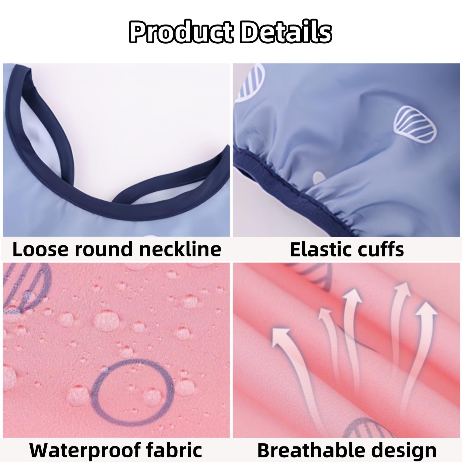 MOTEERLLU Coverall Baby Feeding Bib for Eating,Long Sleeves Bib Attaches to