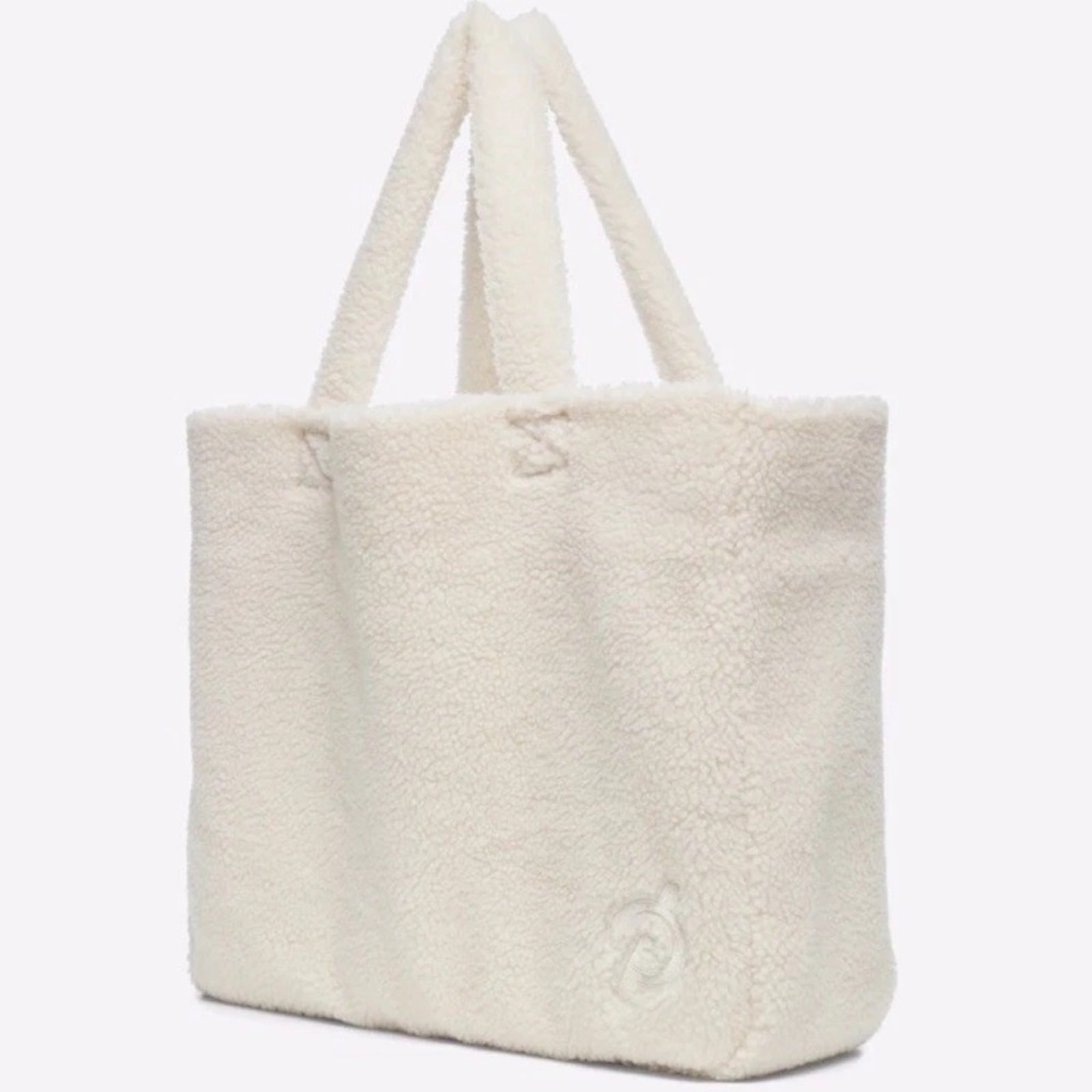 NWT Peloton Cozy Fleece Tote Oversized Sherpa Bag in Cream Extra Large image 6
