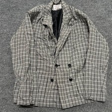 Pendleton Blazer Womens Size 10P Black Check Double Breasted Vintage Made In USA