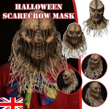 2025 New Halloween Scarecrow Mask Costume Realistic Mask Horror Adult Men