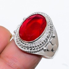 Red Garnet Gemstone Handmade 925 Sterling Silver All Size Ring For Gift