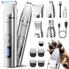 4 in 1 Dog Grooming Kit with LCD Display, Dog Hair Trimmer for Paw Nail Grinder,