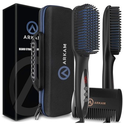 Beard Brush for Medium to Long Beards - Travel Case Included