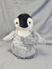 Aurora World Penguin Chick Plush Stuffed Animal Toy Soft Gray White Beanie Cute