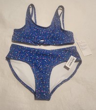 NWT Old Navy Girls Blue Floral Bikini Swimsuit 2PC
