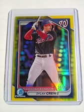2024 Bowman Chrome Dylan Crews Yellow Refractor #29/75 BCP-193 Nationals RC